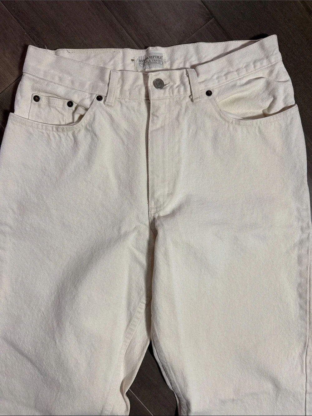 Vintage Banana Republic Off White Cream Denim Jeans 33/34 USA Made